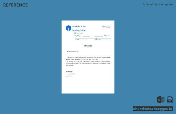 Beispiel für eine Schließungsreferenz der State Bank of India (Indien)